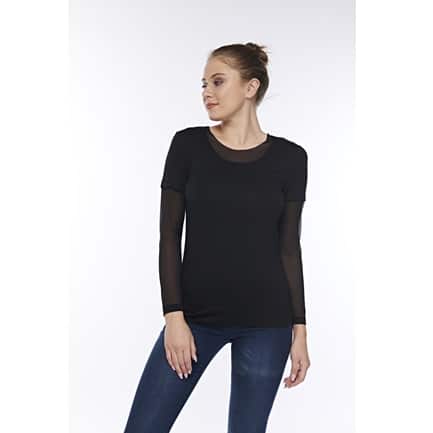 Kadın Modal Tüllü Uzun Kol Üst -2286