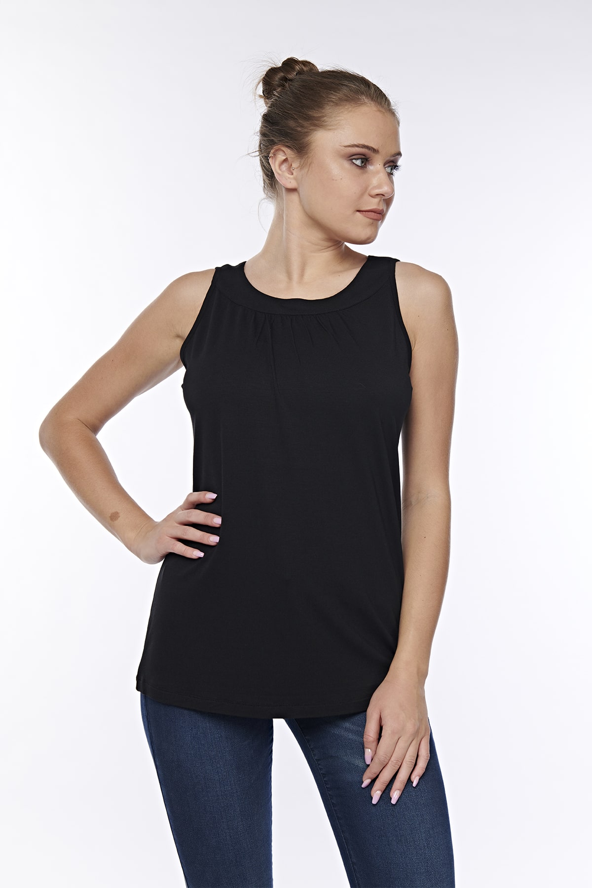 Kadın Modal Kolsuz Üst Li̇krali T-shi̇rt-2289 - Görsel 3