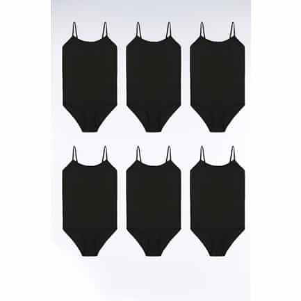 Kadın Pamuklu İp Askılı Üst Likralı Çitçitli Body 6'Lı -2480