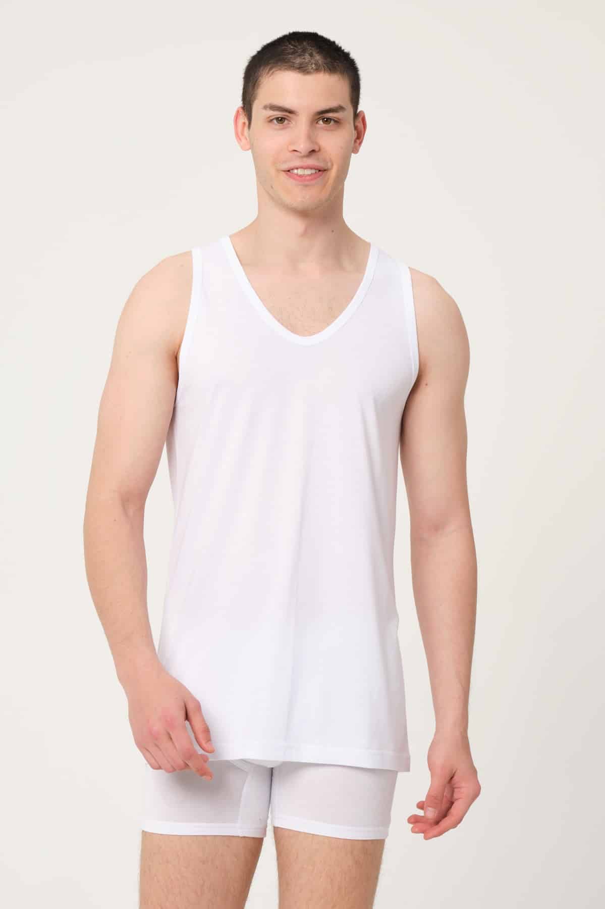 Erkek Bambu Pamuk Beyaz Atlet 6'Lı-431 - Görsel 3