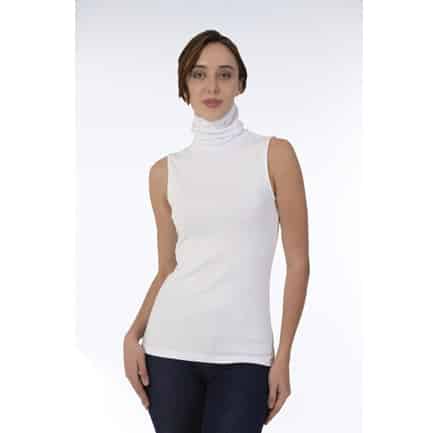 Kadın Sonbahar Kış Balıkçı Yaka Kolsuz Slim Fit Ribana Üst -2347