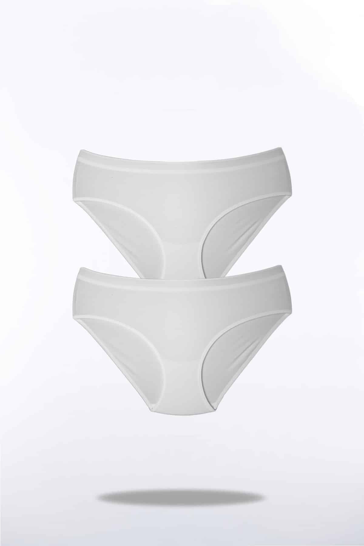 Kadın Modal Normal Bel Bikini Likralı Slip 2'Li - 3024 - Görsel 3