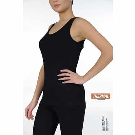 Kadın Termal Kalın Askılı Yuvarlak Yaka İçli̇k Üst -1902