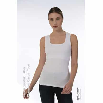 Kadın Basi̇c Kolsuz Çi̇ft Katlı Sporcu likralı Üst -2200-2370