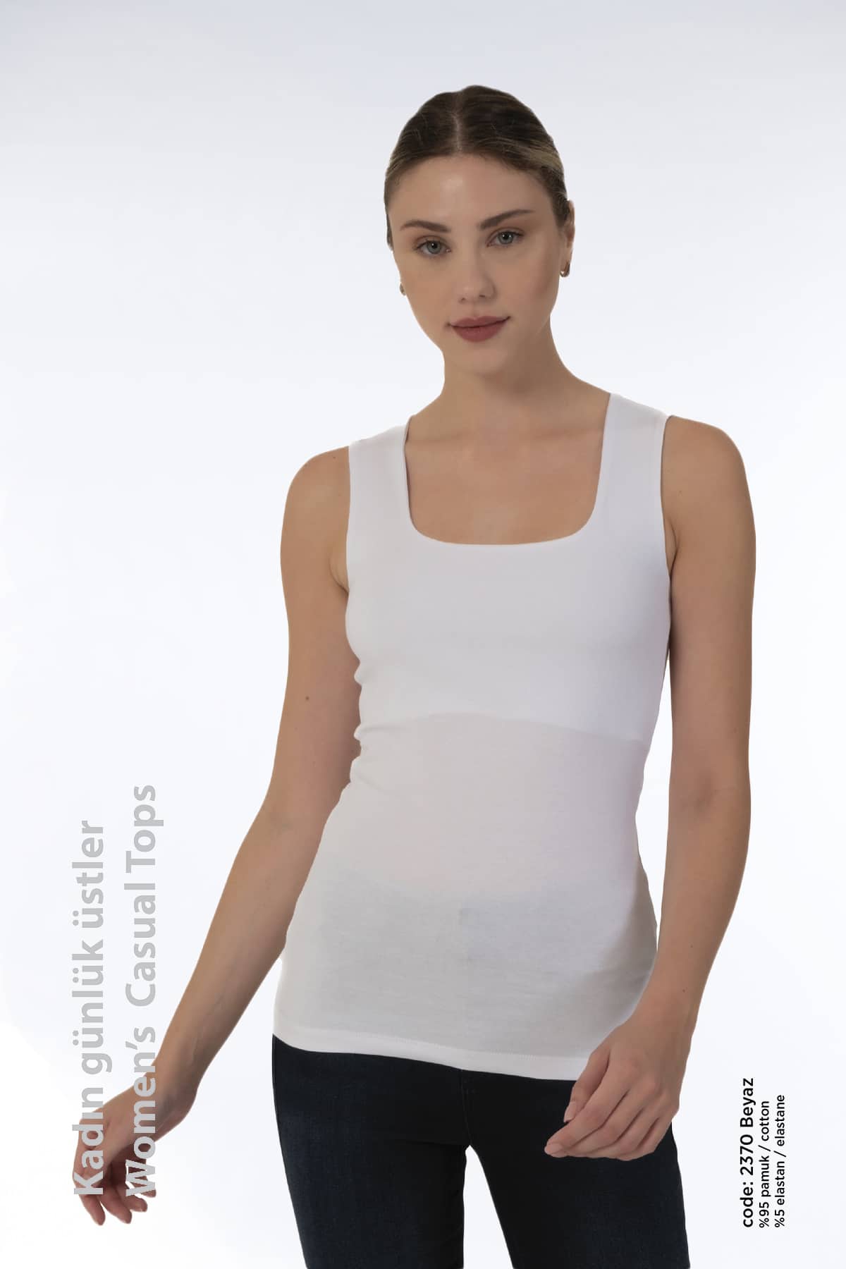 Kadın Basi̇c Kolsuz Çi̇ft Katlı Sporcu likralı Üst -2200-2370 - Görsel 2