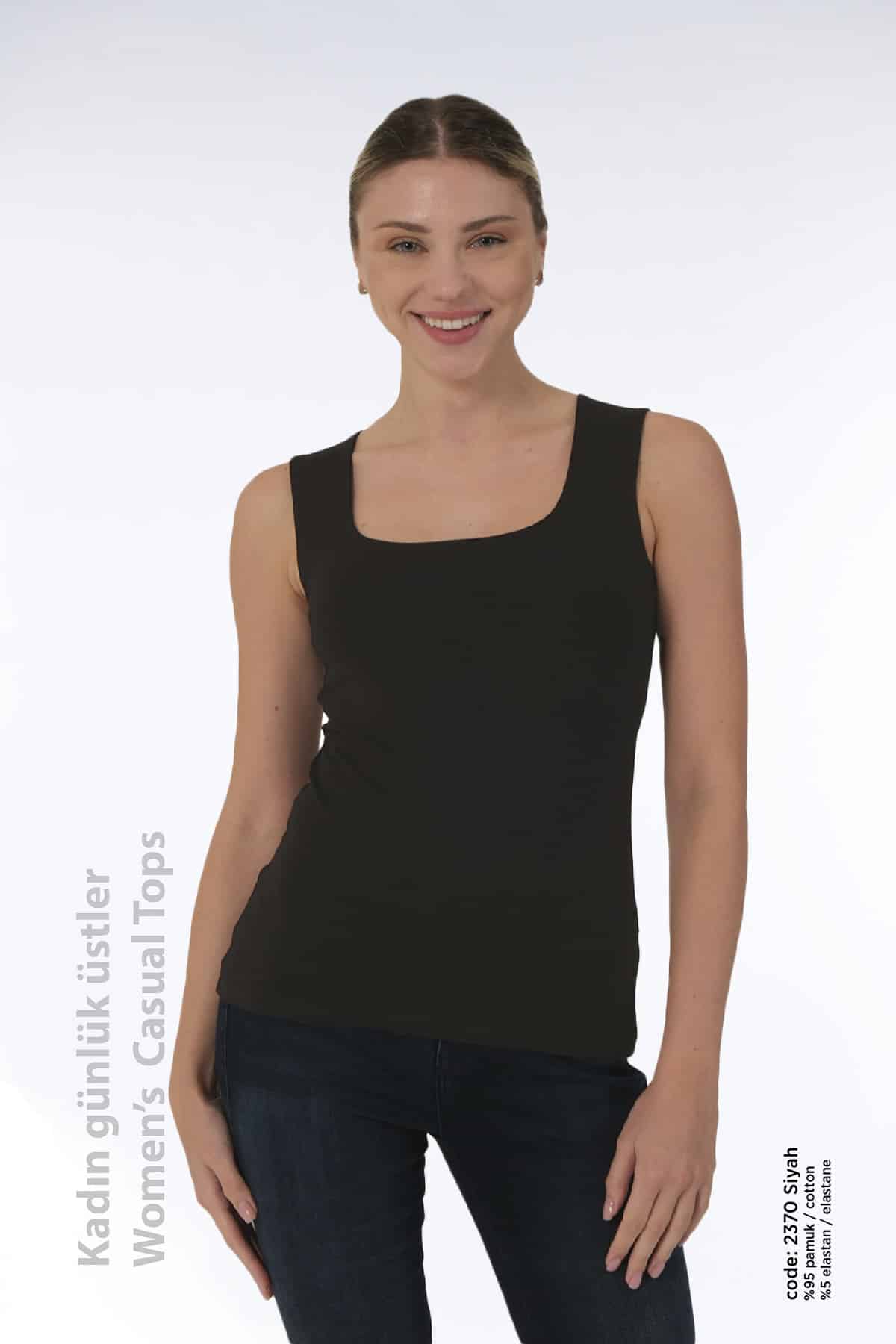 Kadın Basi̇c Kolsuz Çi̇ft Katlı Sporcu likralı Üst -2200-2370 - Görsel 3