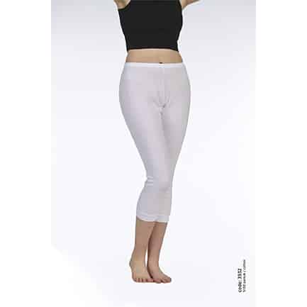 Kadın Pamuklu Ri̇bana Klasi̇k Kapri̇ Boy Paçalı Alt -3932