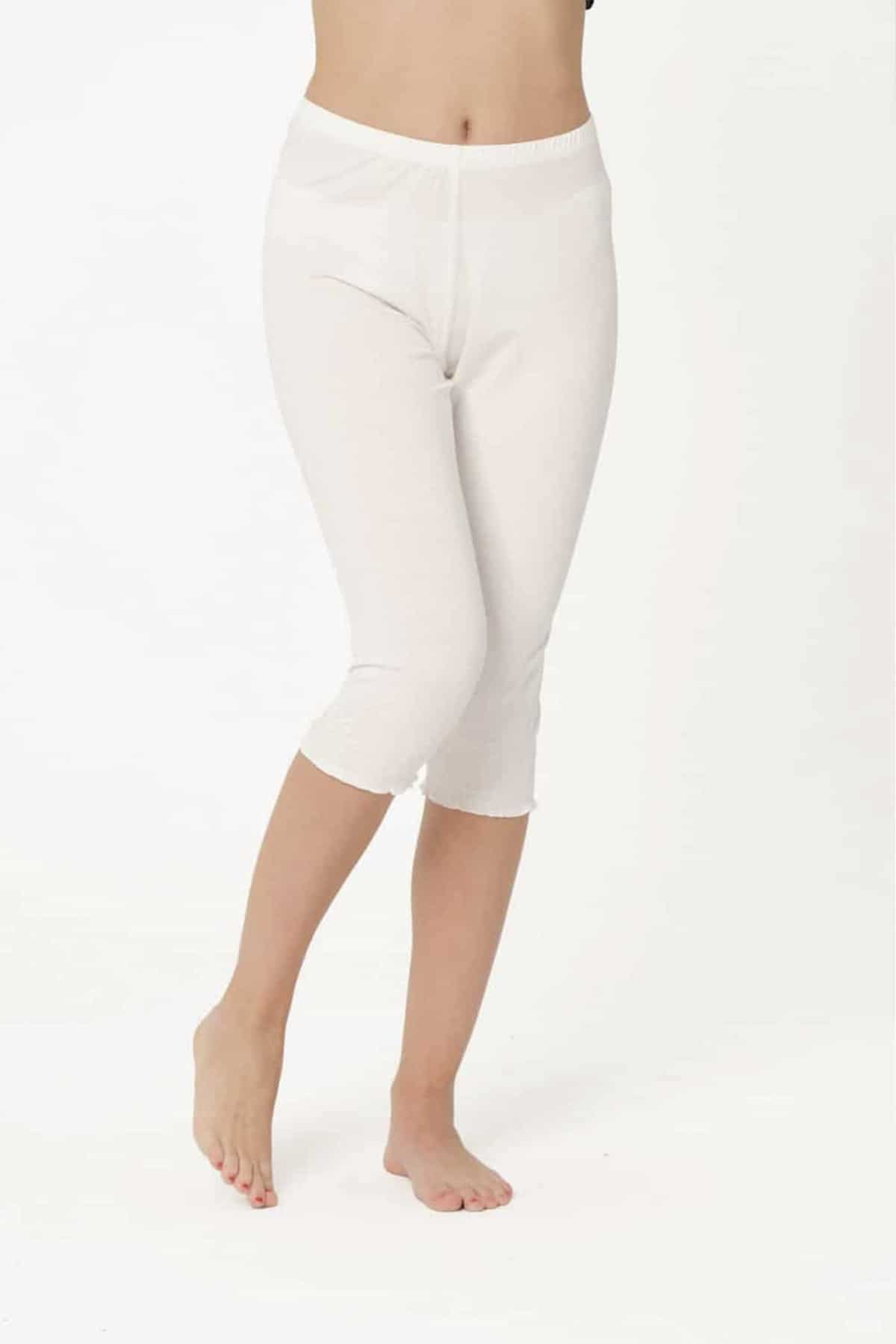 Kadın Viskon Dız Altı Paçalı Alt - 3939 - Görsel 4