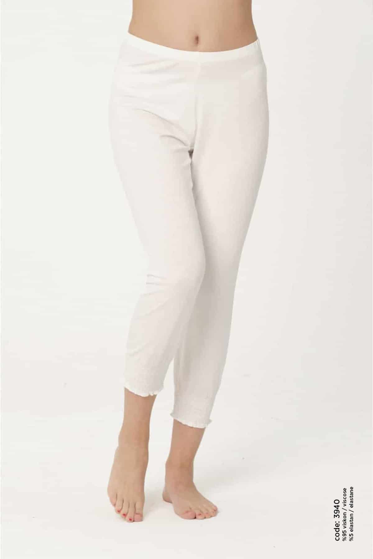 Kadın Viskon Kapri̇ Boy Paçalı Alt - 3940 - Görsel 2