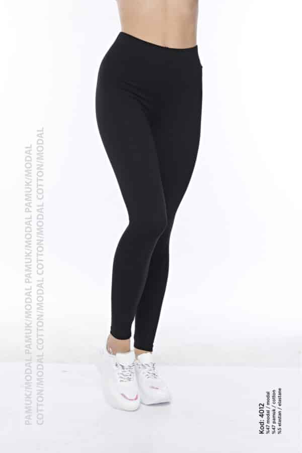 KADIN PAMUKLU MODAL UZUN BOY ORTA YÜKSEK BEL İNCE SİYAT TAYT - 4012-4061 - Görsel 2