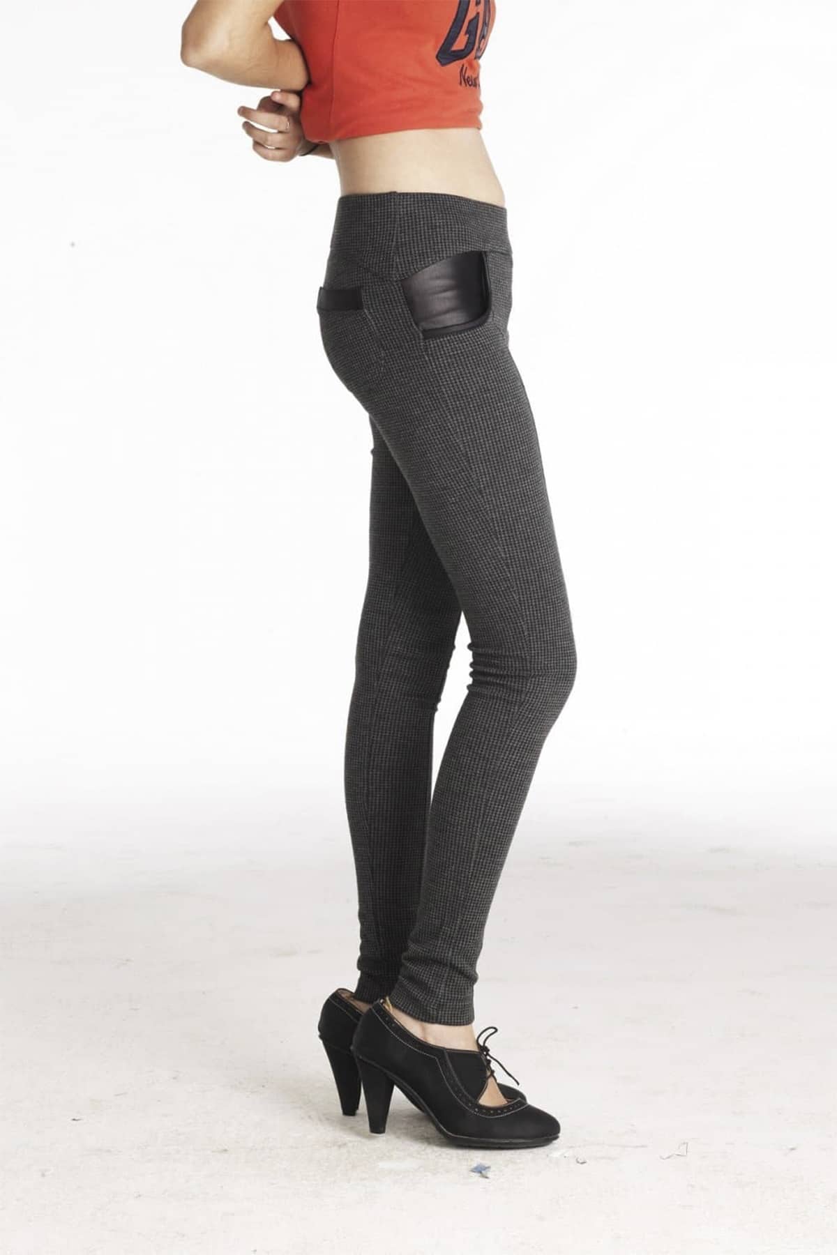 Kadin Vi̇skon Jean Pantolon Li̇krali Detayli Tayt -4579 - Görsel 3