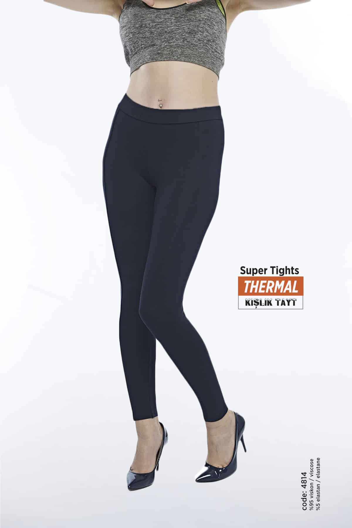 Kadın Vi̇skon Süper Kışlık Termal Tayt - 4814 - Görsel 3