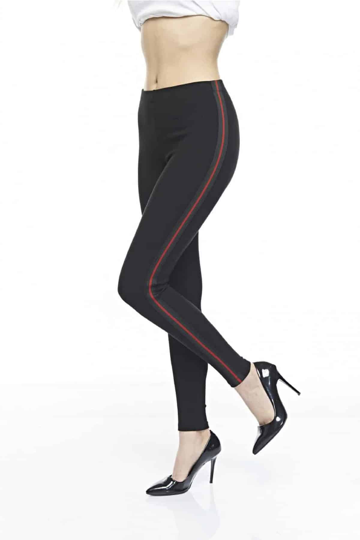 Kadın Pamuklu Yanı Çi̇zgi̇li̇ Kışlık Termal Tayt - 4886 - Görsel 3