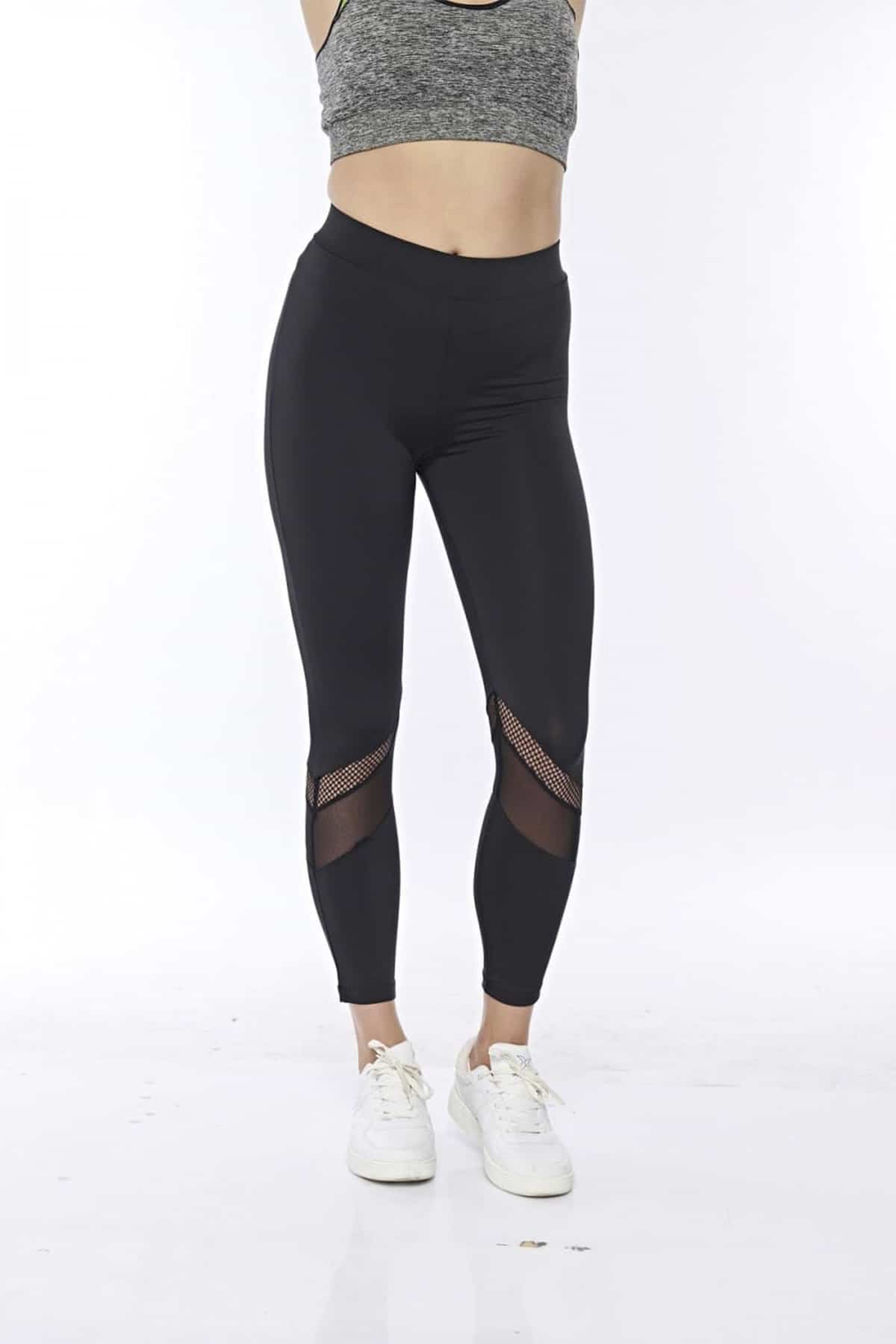 Kadın Orta Yüksek Bel Bi̇lek Boy Fi̇le Detaylı Sporcu Tayt - 4907 - Görsel 3